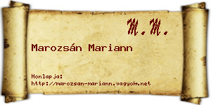Marozsán Mariann névjegykártya