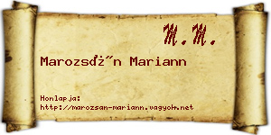 Marozsán Mariann névjegykártya