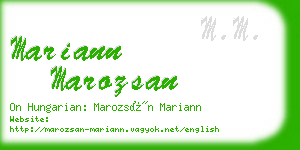 mariann marozsan business card